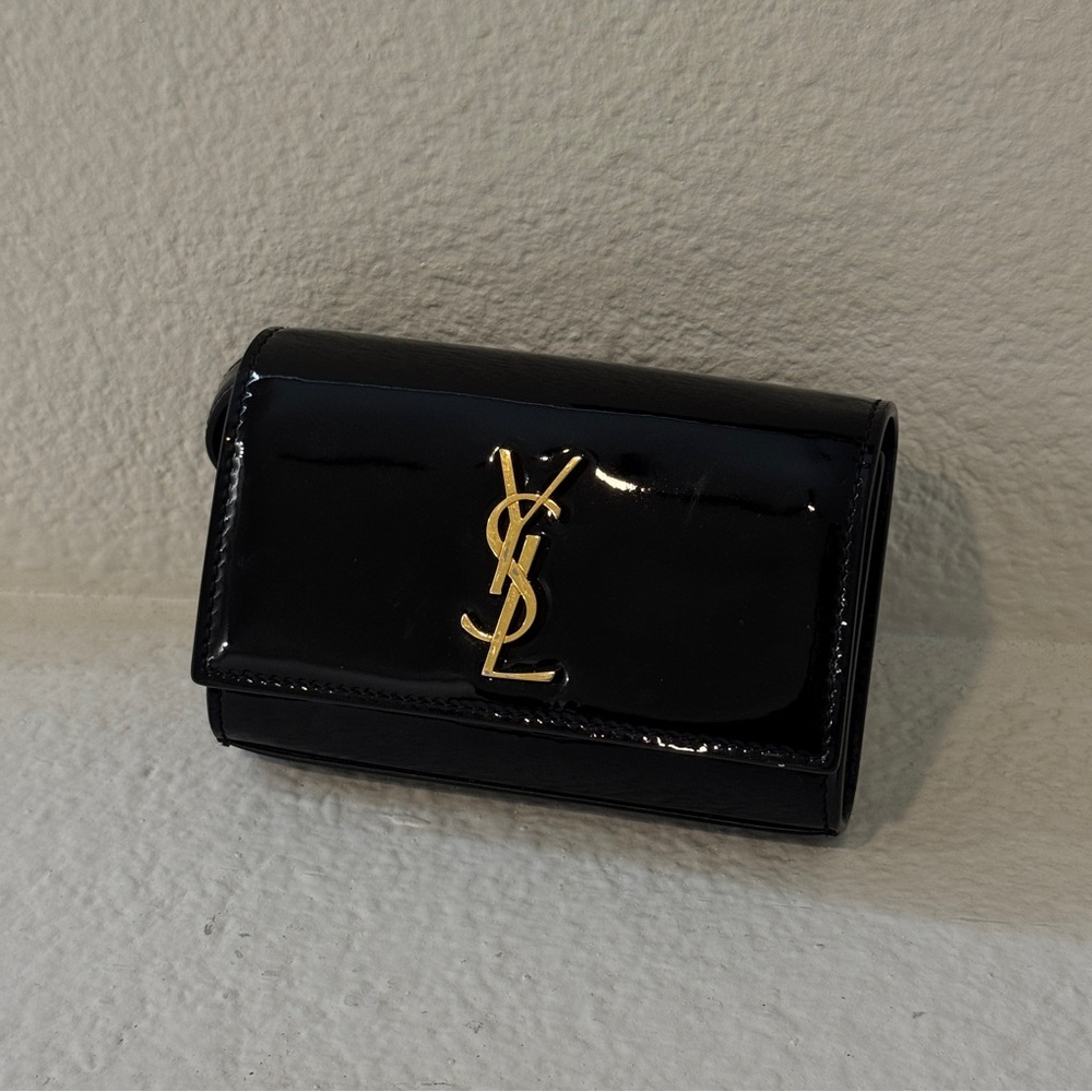 YSL Black Patent Leather Wallet